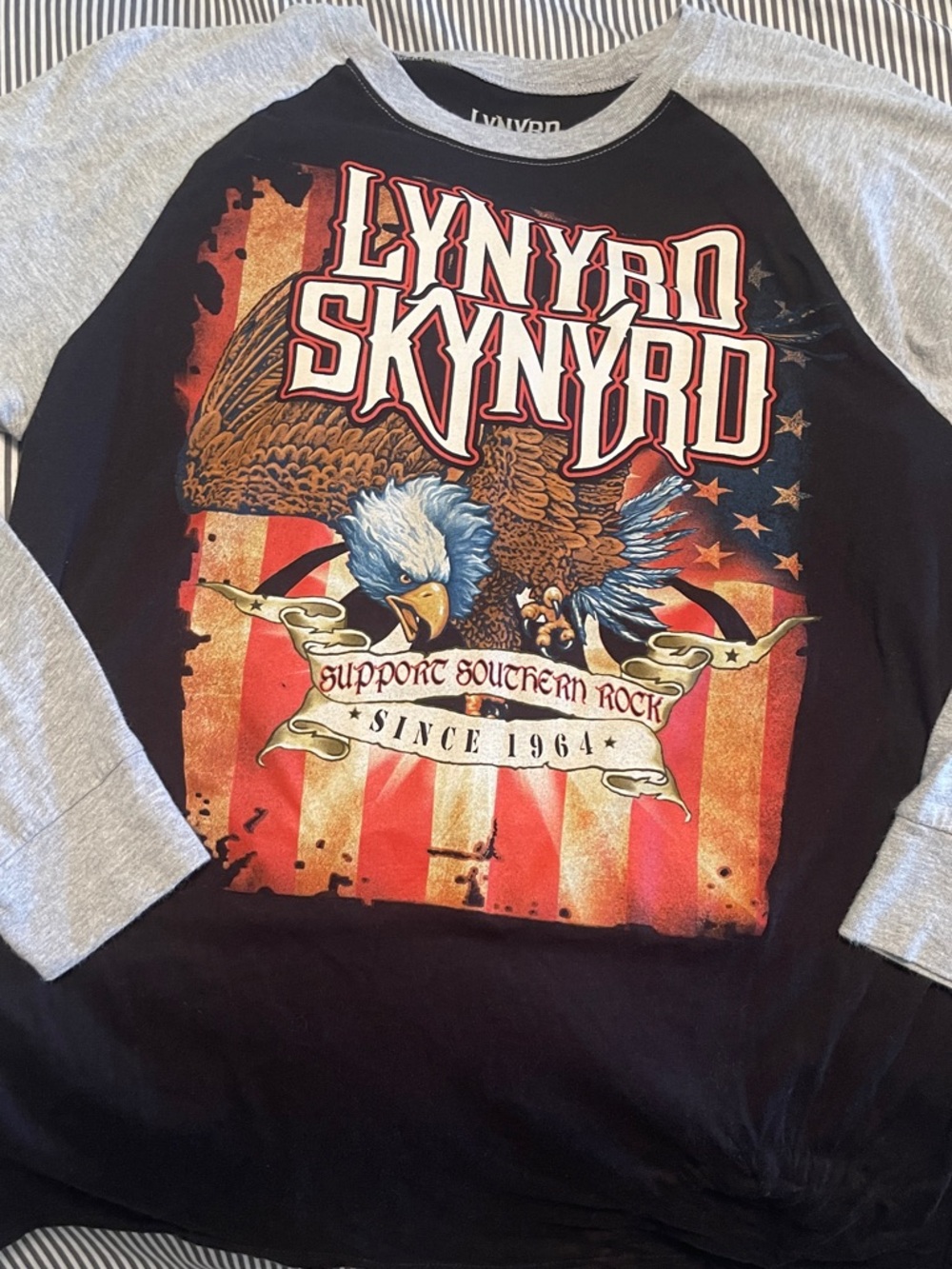 Lynyrd Skynyrd Black & Gray Raglan long sleeve Tee